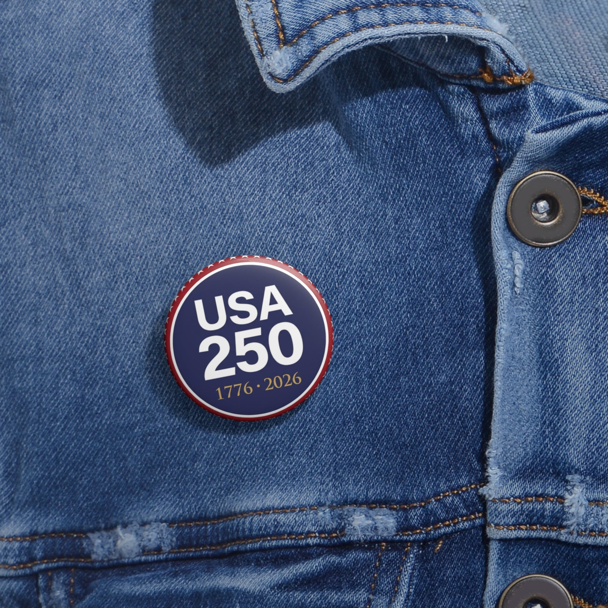 USA 250 Pin Button | 250th Anniversary Commemorative Badge | Patriotic America 1776-2026 Lapel Pin | Fourth of July Gift