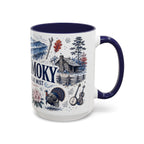 Great Smoky Mountains Coffee Mug | National Park Hiking Gift | Accent Color Ceramic 11oz 15oz