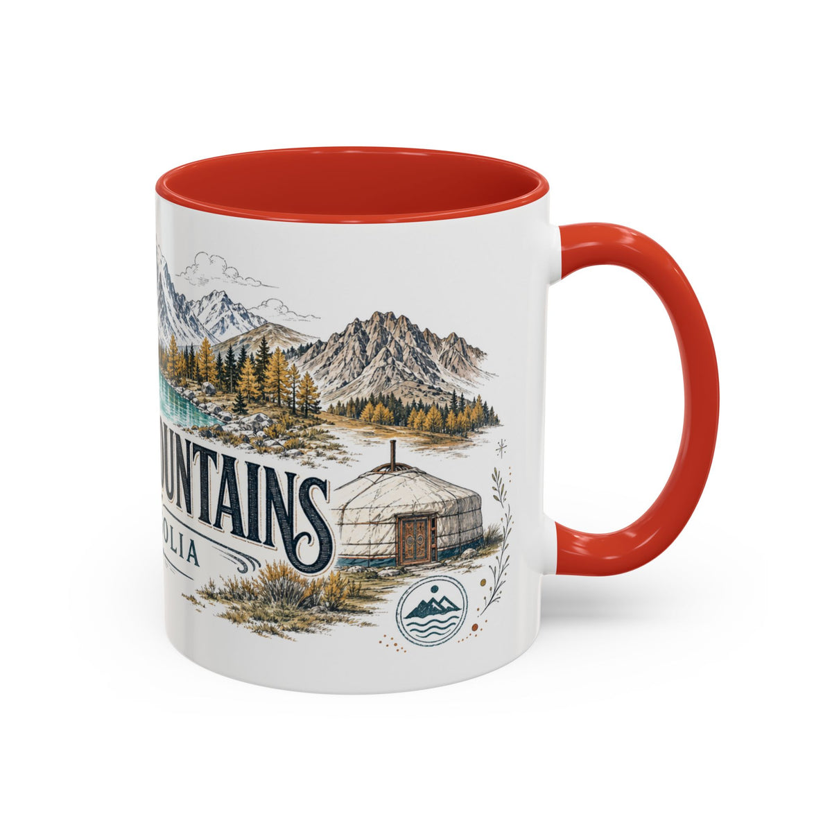 Altai Mountains Mug, Mongolia Travel Souvenir, Bucket List Gift, Accent Ceramic Coffee Mug 11oz 15oz