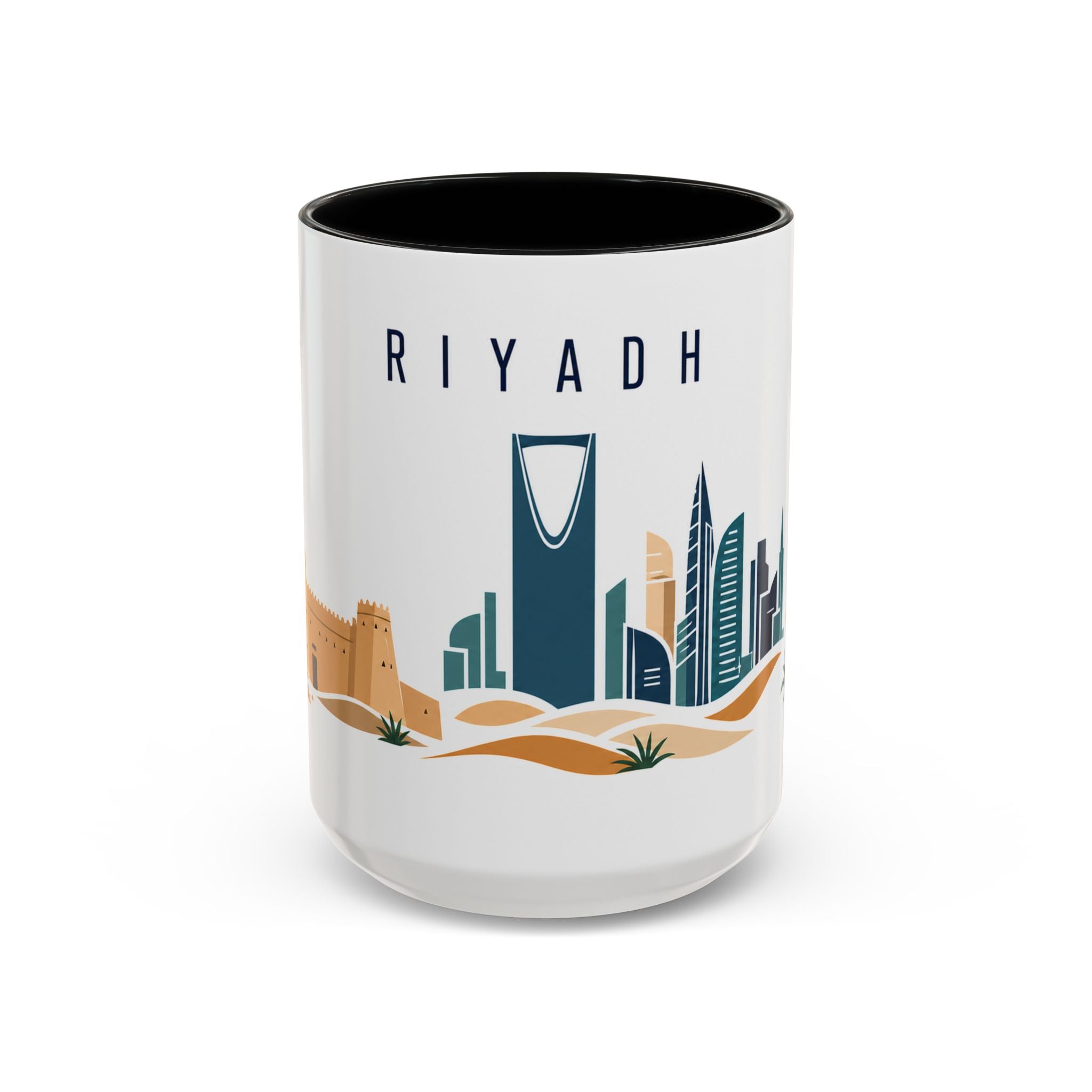 Riyadh Coffee Mug | Saudi Arabia Travel Souvenir | Porcelain Decal City Gift | 11oz 15oz Accent Mug