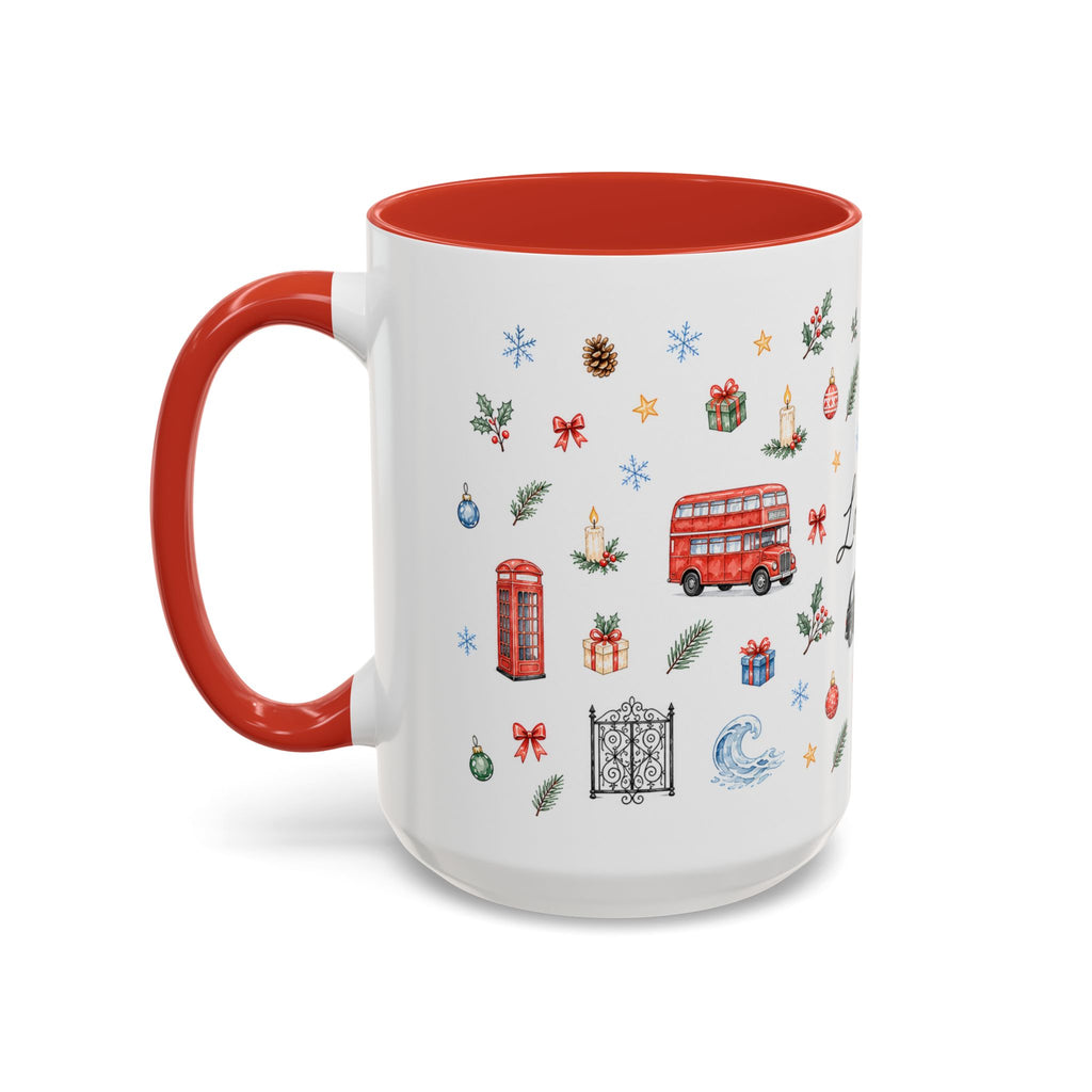 London Christmas Mug | Watercolor City Souvenir, Travel Memories, Ceramic Coffee Cup