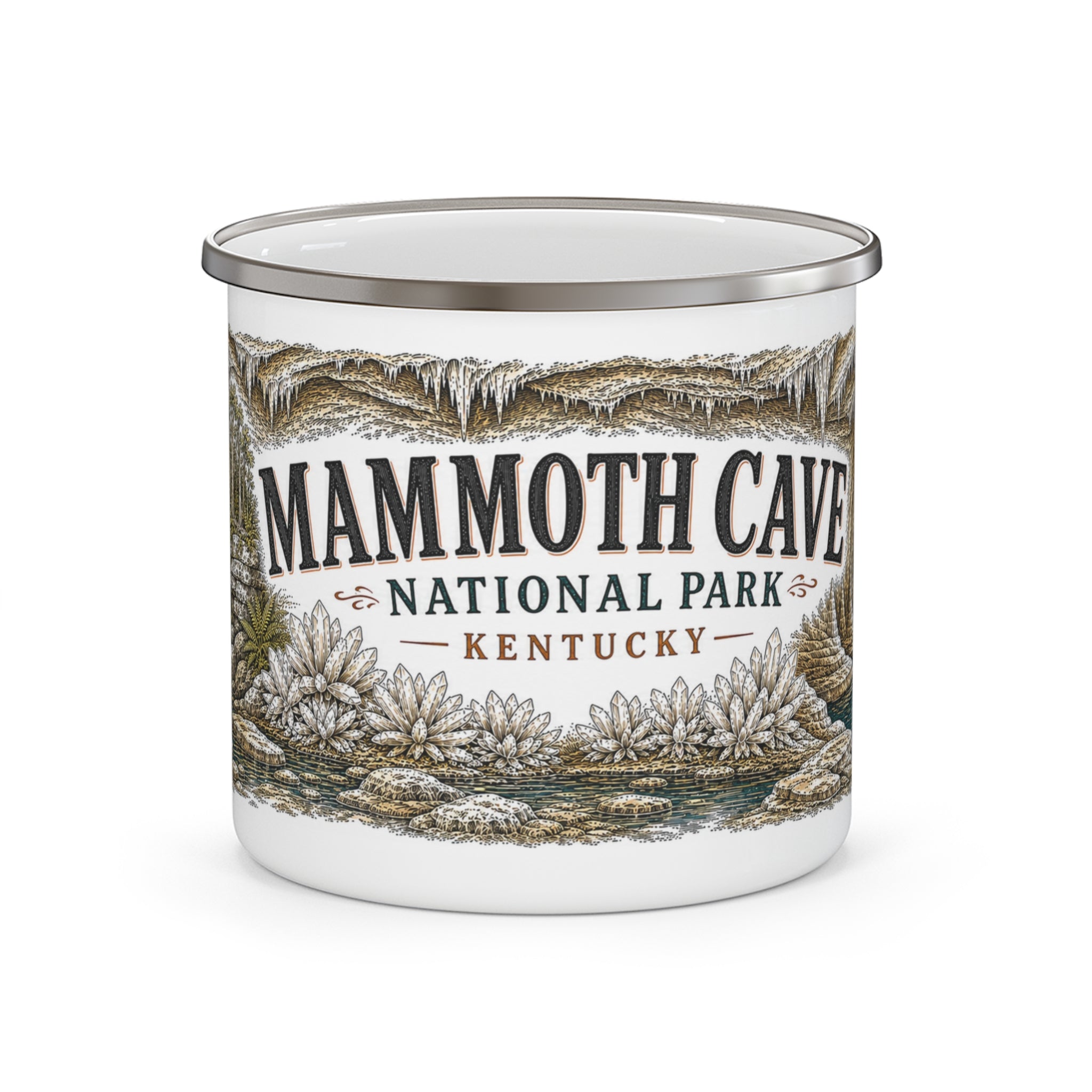 Mammoth Cave National Park Vintage Enamel Camping Mug | 12oz National Park Hiking Gift