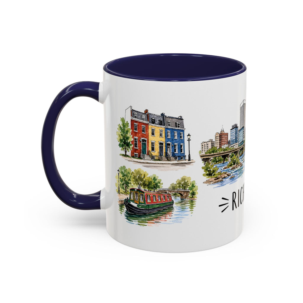 Richmond Illustrated Travel Mug | City Souvenir Accent Coffee Mug | 11oz 15oz Ceramic Cup