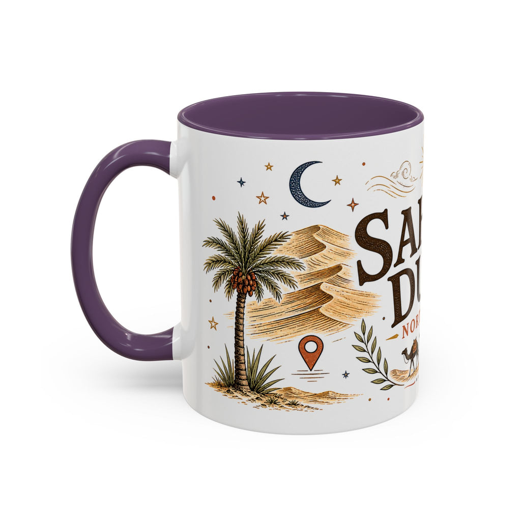Sahara Dunes Coffee Mug | Travel Destination Souvenir Gift | Accent Color Ceramic 11oz 15oz