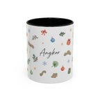 Angkor Christmas Mug | Watercolor Travel Souvenir | Holiday Gift | Accent Ceramic Coffee Cup 11oz 15oz