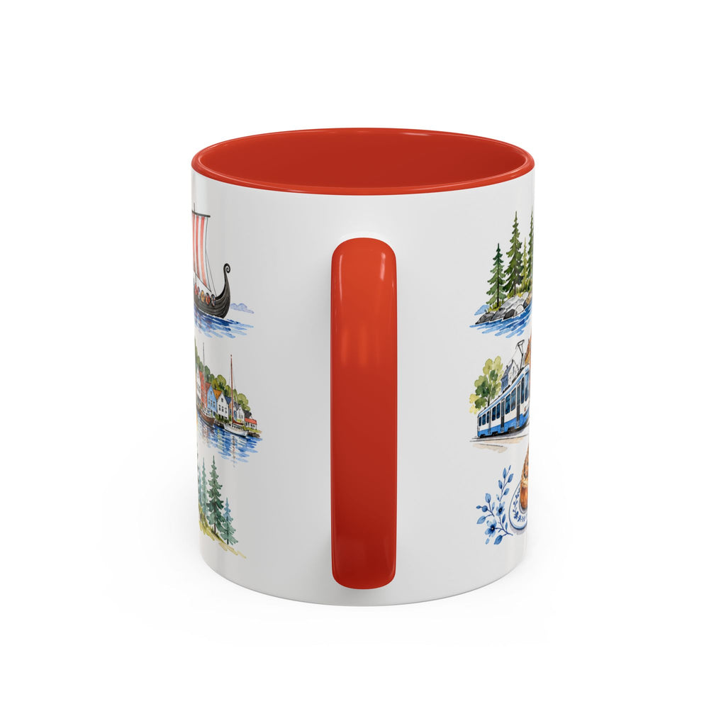 Oslo Illustrated Travel Mug | City Souvenir Accent Coffee Mug | 11oz 15oz Ceramic Cup