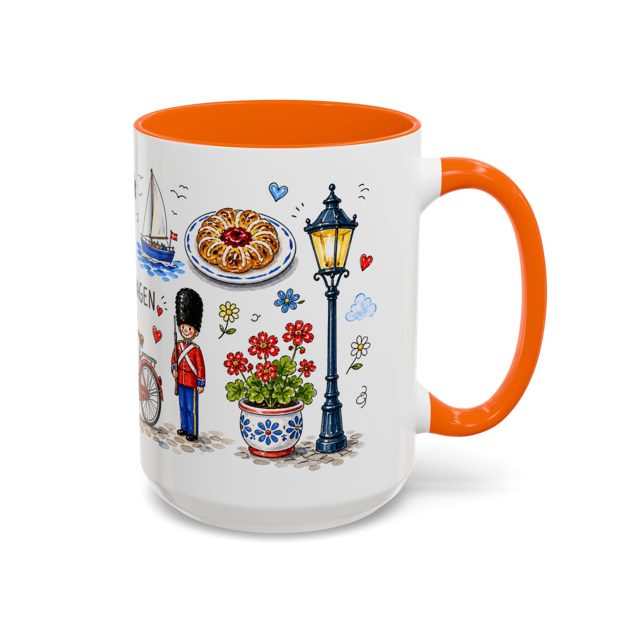 Copenhagen Travel Mug | European City Souvenir Accent Coffee Mug | 11oz 15oz Ceramic Cup