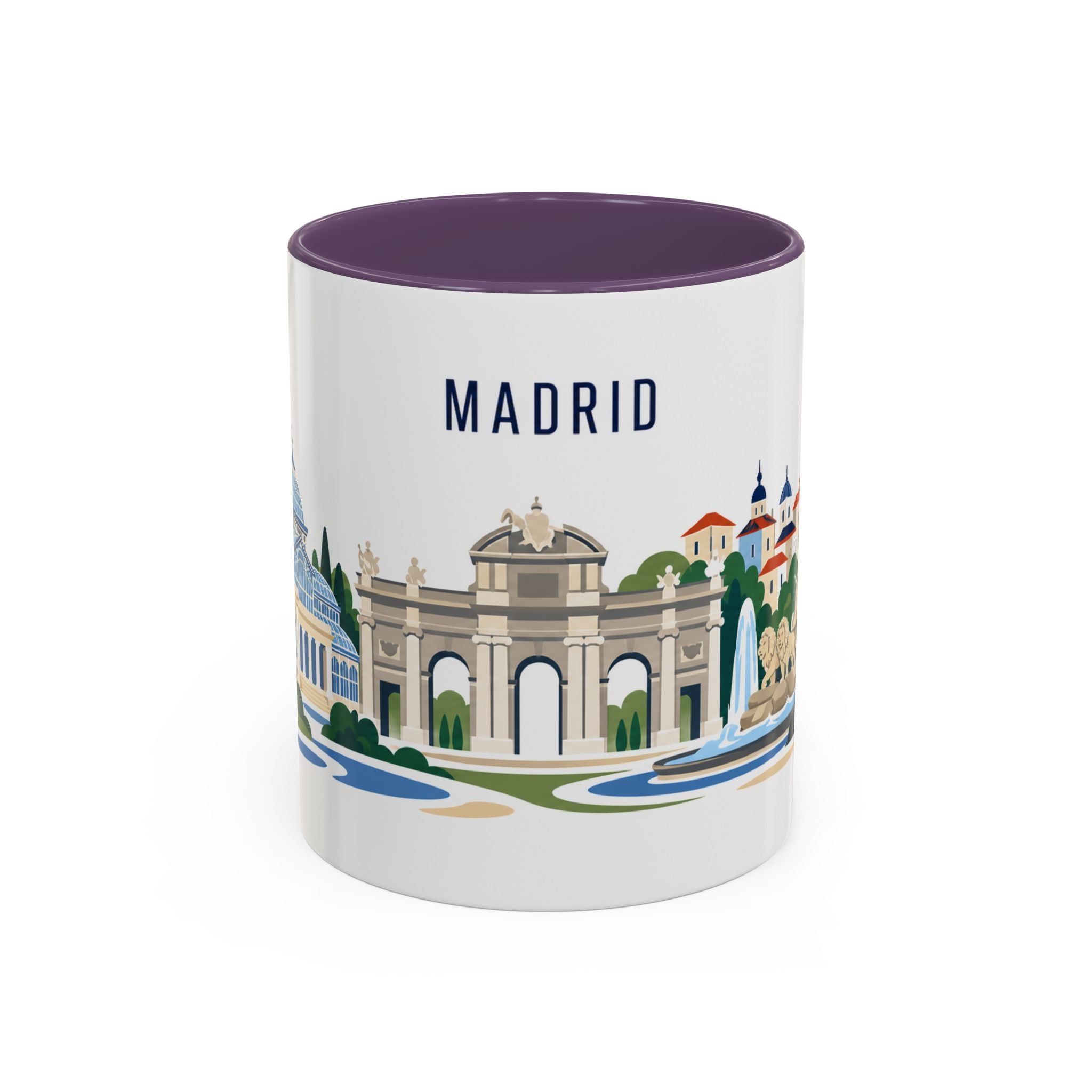 Madrid Coffee Mug | Spain Travel Souvenir | Porcelain Decal City Gift | 11oz 15oz Accent Mug