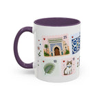 Fez Coffee Mug | Postage Stamp Collage Mug | Travel Souvenir Accent Cup 11oz 15oz