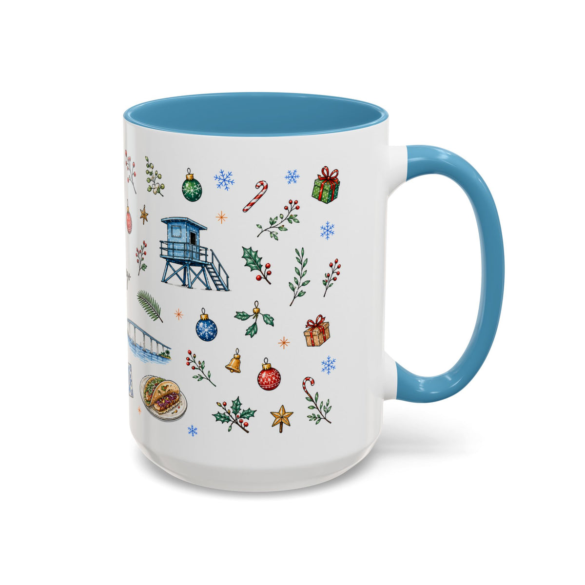 San Diego Christmas Mug | Watercolor City Souvenir, Holiday Travel Gift (11oz/15oz)