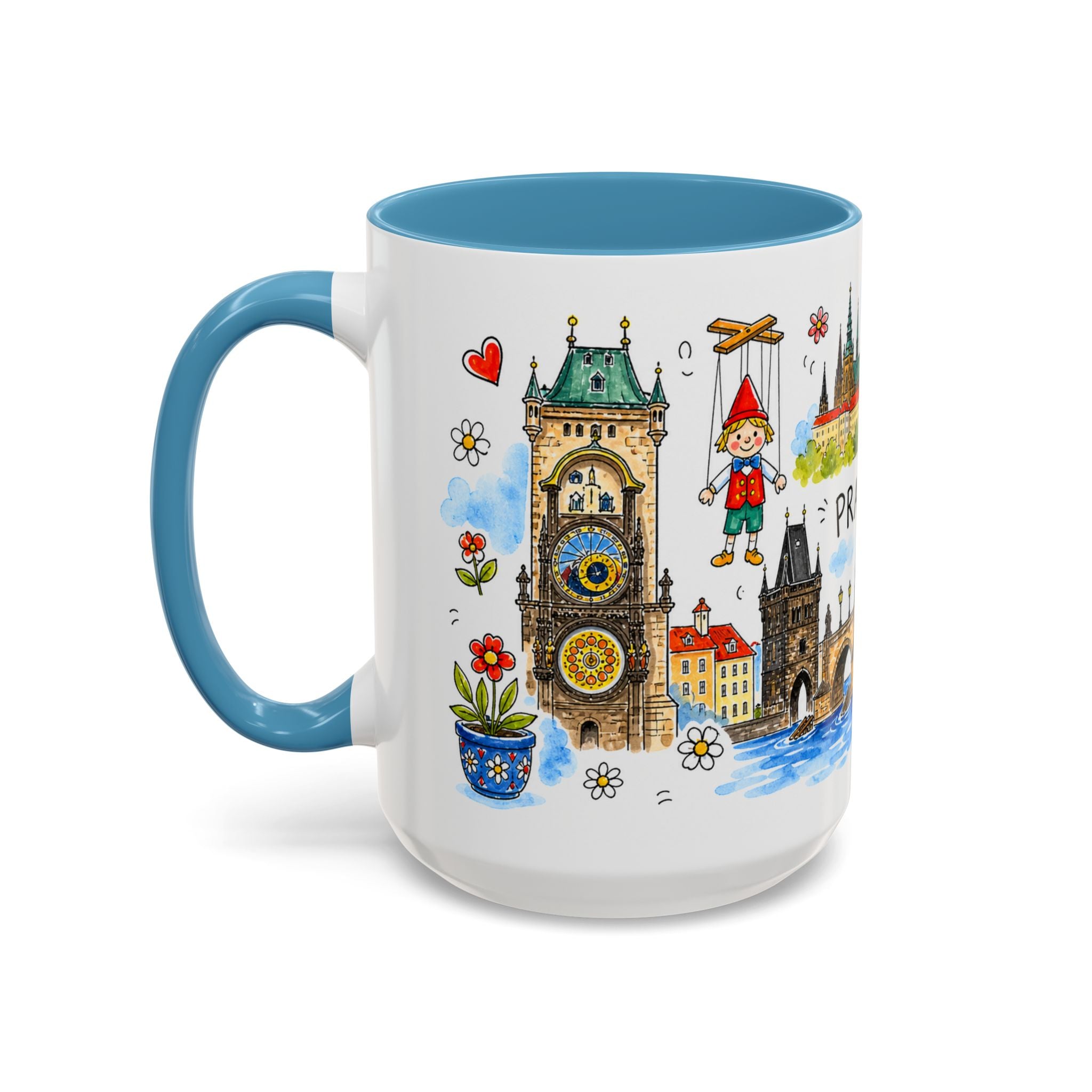 Prague Travel Mug | European City Souvenir Accent Coffee Mug | 11oz 15oz Ceramic Cup