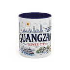 Guangzhou Coffee Mug | China Souvenir Travel Gift | Accent Color Ceramic 11oz 15oz