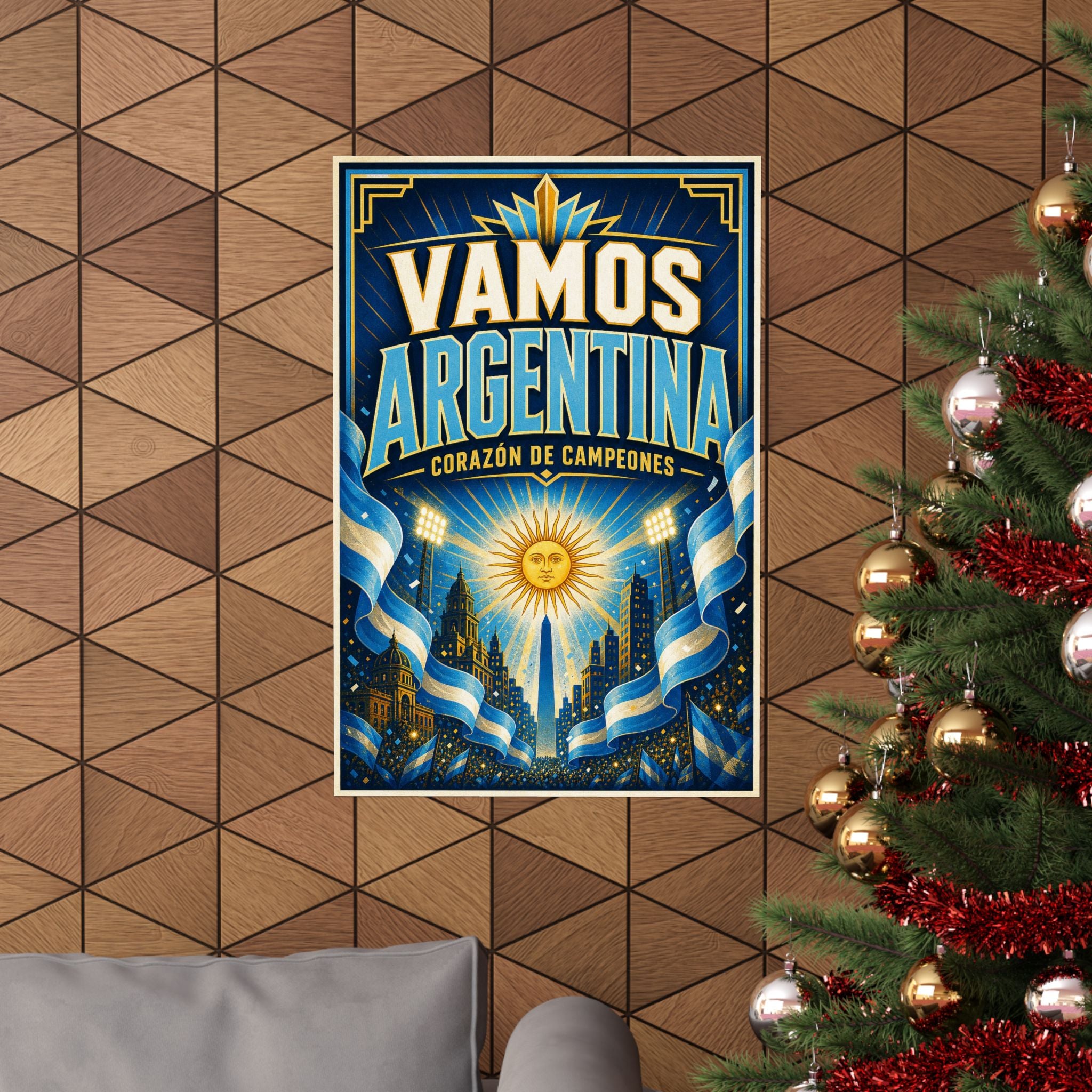 Argentina Soccer Poster | Rally Fan Art Print | 2026 Soccer Wall Decor