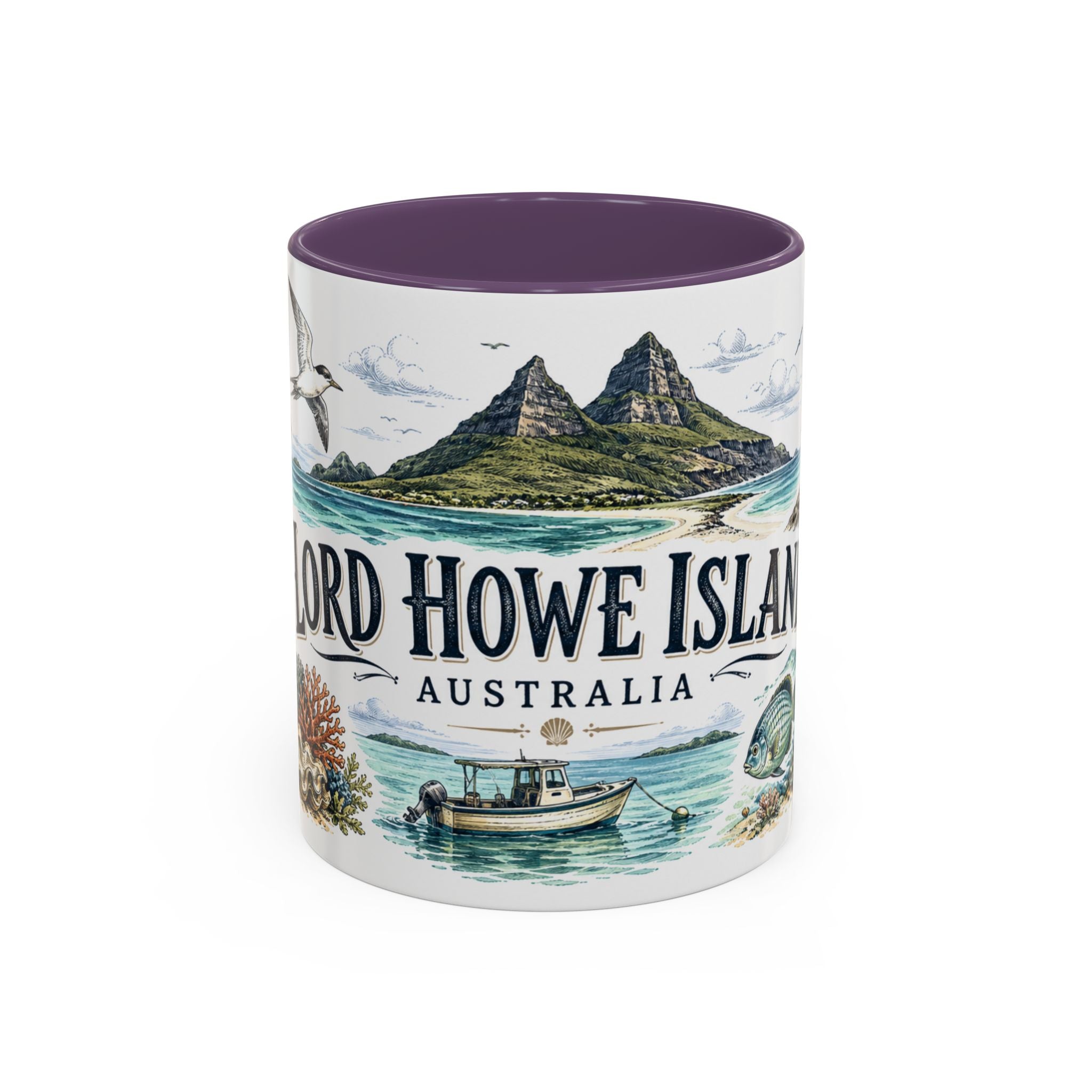 Lord Howe Island Mug, Australia Travel Souvenir, Bucket List Gift, Accent Ceramic Coffee Mug 11oz 15oz