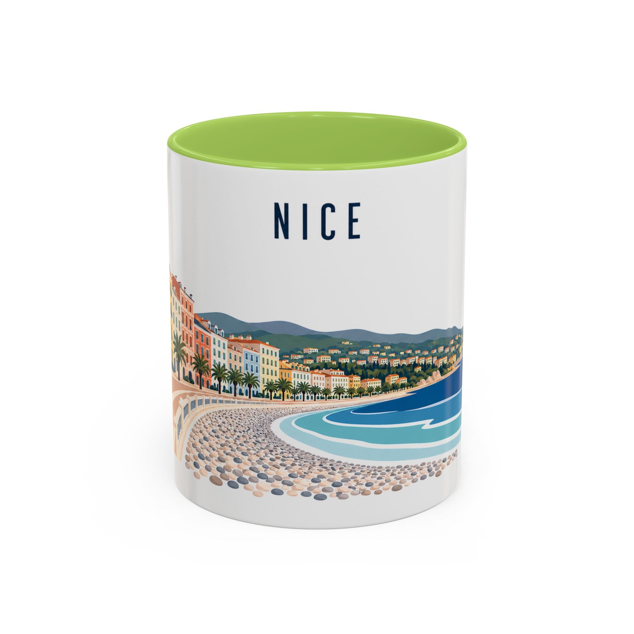 Nice Coffee Mug | France Travel Souvenir | Porcelain Decal City Gift | 11oz 15oz Accent Mug