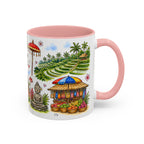Ubud Illustrated Travel Mug | City Souvenir Accent Coffee Mug | 11oz 15oz Ceramic Cup
