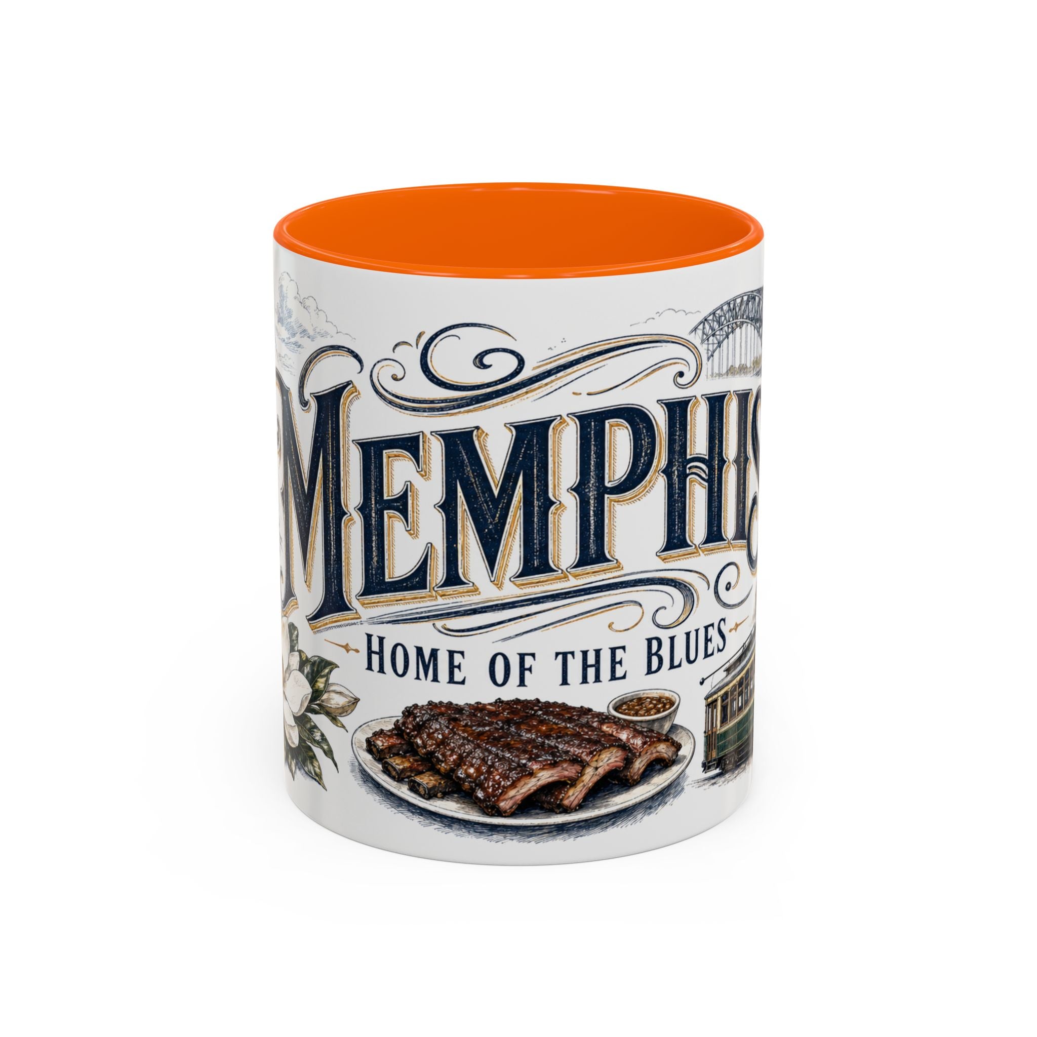 Memphis Coffee Mug | United States Travel Souvenir | Vintage Illustrated City Gift | 11 oz 15 oz Accent Mug