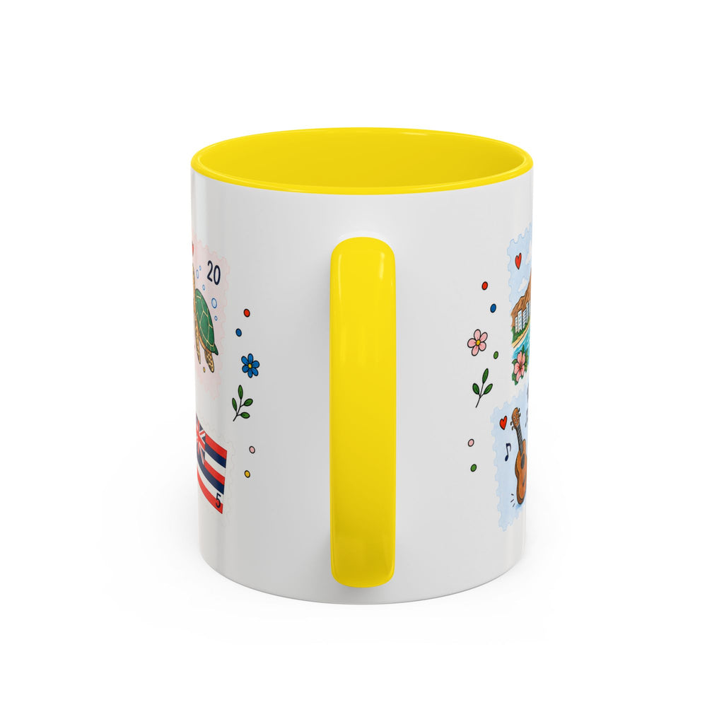 Honolulu Coffee Mug | Postage Stamp Collage Mug | Travel Souvenir Accent Cup 11oz 15oz