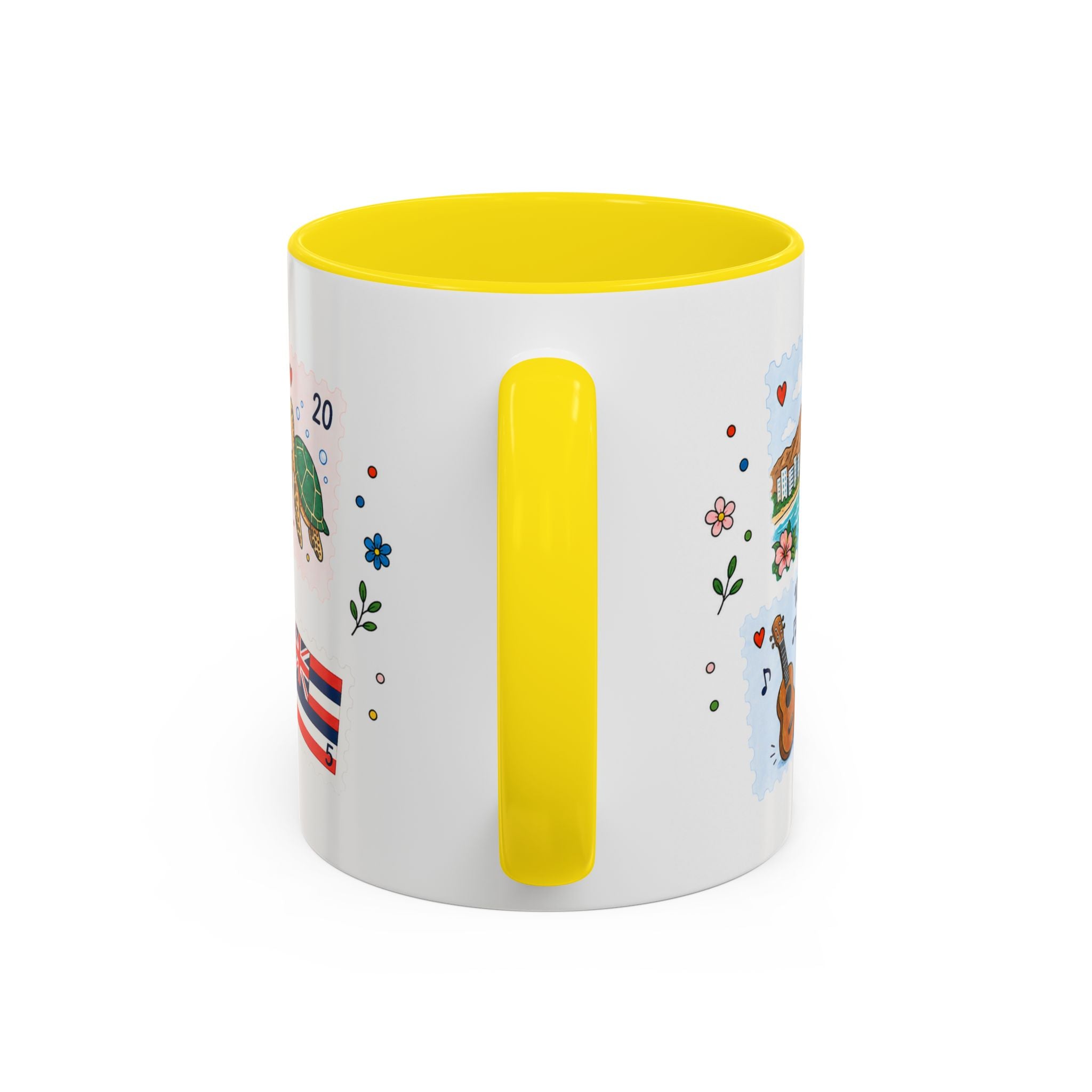 Honolulu Coffee Mug | Postage Stamp Collage Mug | Travel Souvenir Accent Cup 11oz 15oz