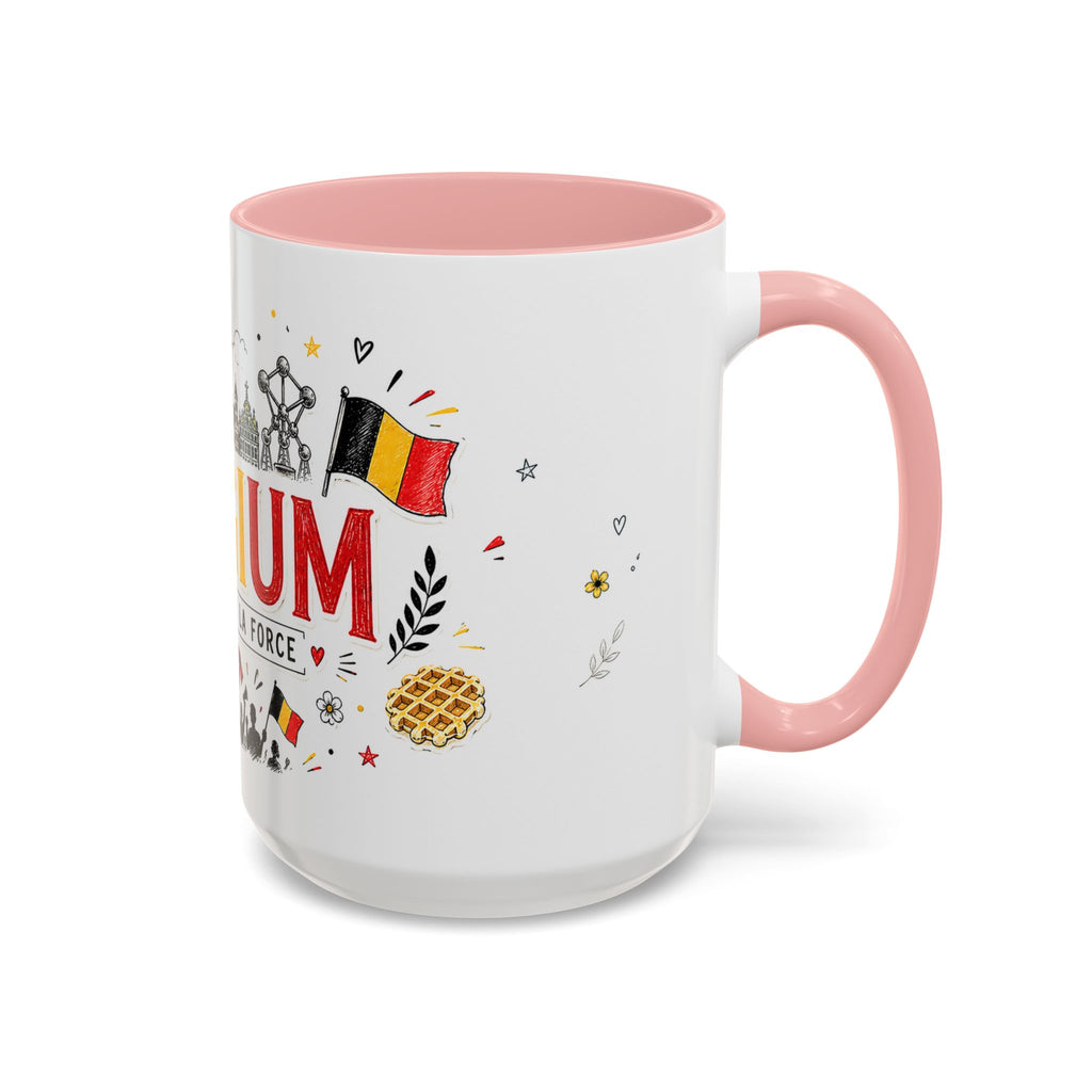 Belgium Soccer Coffee Mug | Soccer Fan Gift | Accent Color Ceramic 11oz 15oz Match Day Cup