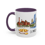 Milwaukee Illustrated Travel Mug | City Souvenir Accent Coffee Mug | 11oz 15oz Ceramic Cup