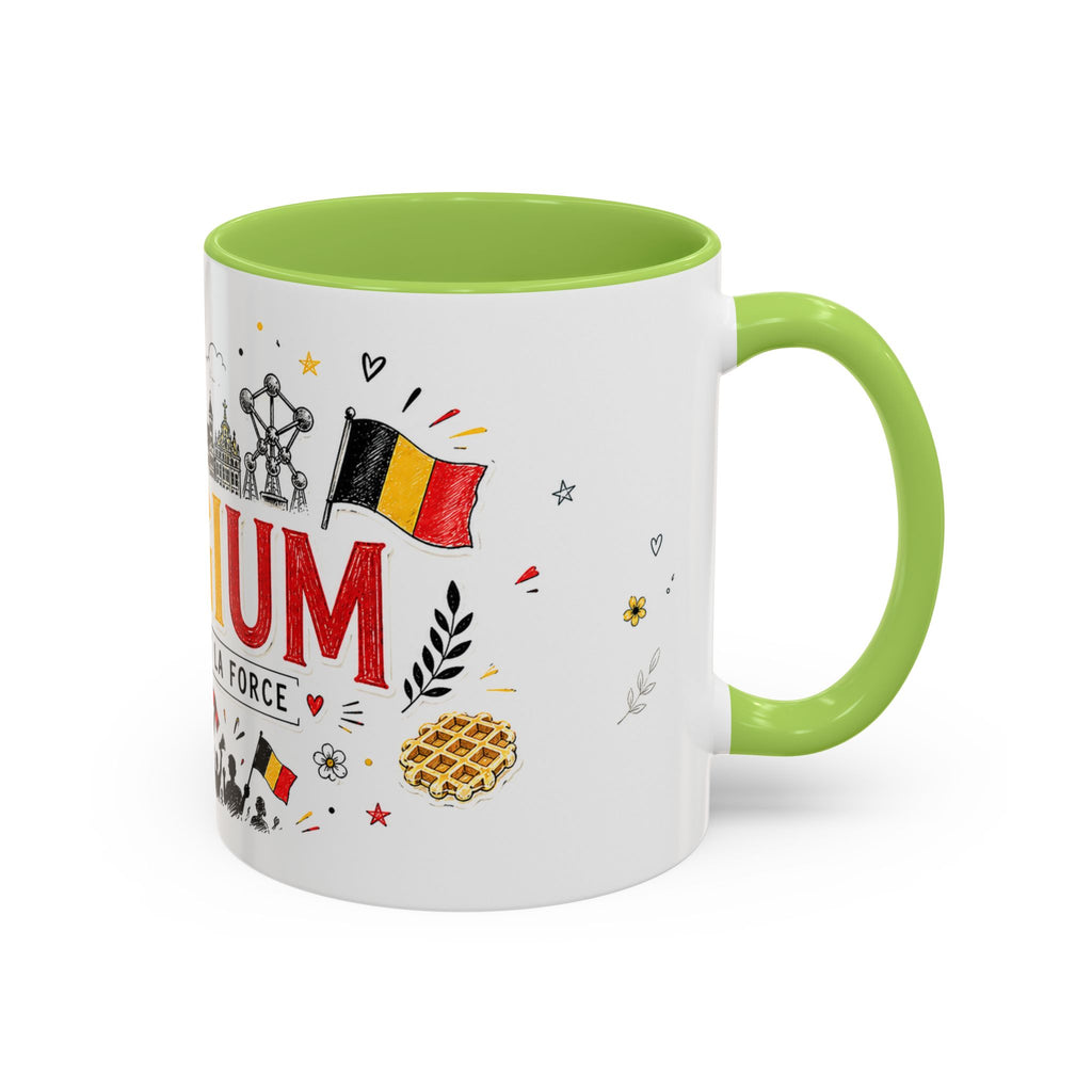 Belgium Soccer Coffee Mug | Soccer Fan Gift | Accent Color Ceramic 11oz 15oz Match Day Cup