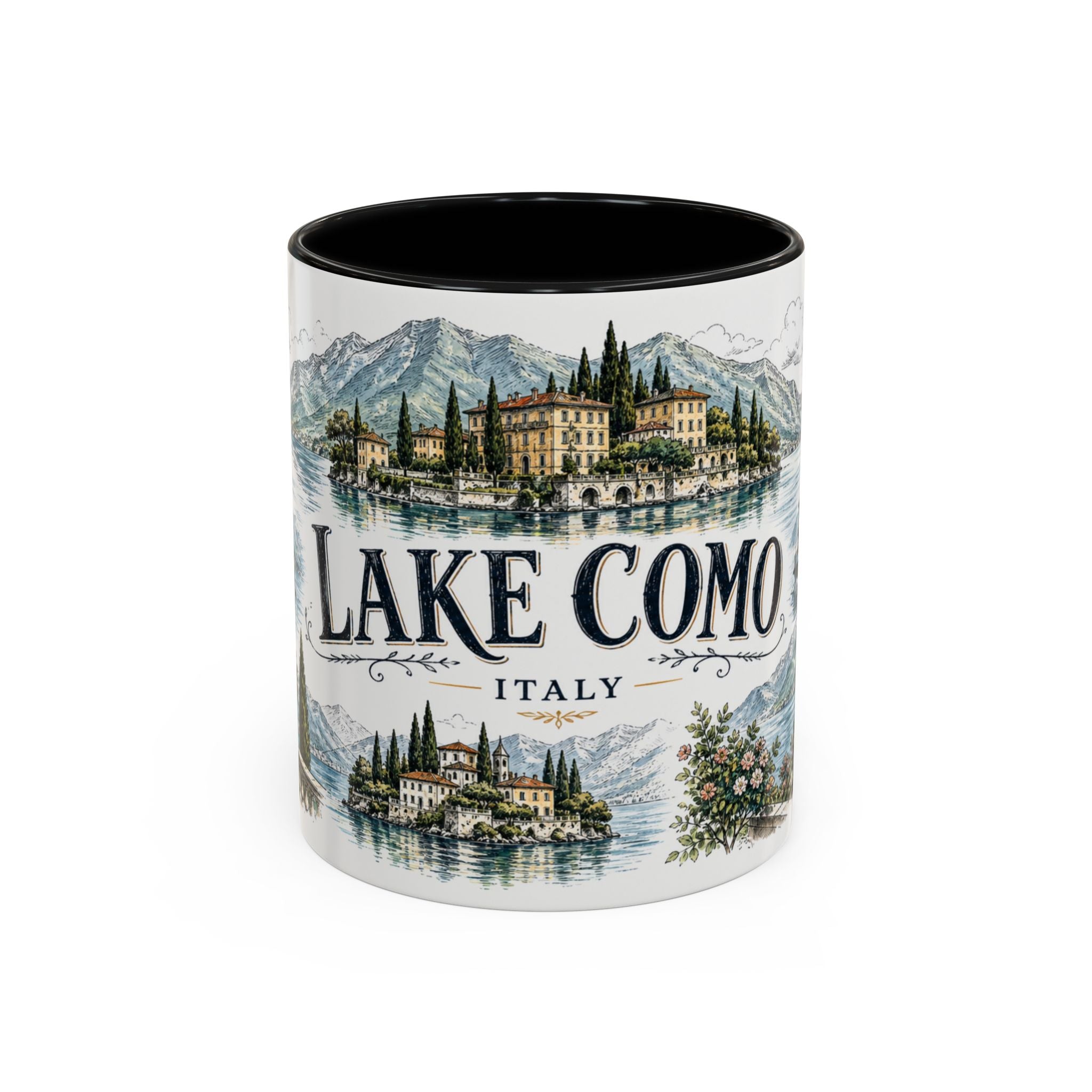 Lake Como Mug, Italy Travel Souvenir, Bucket List Gift, Accent Ceramic Coffee Mug 11oz 15oz