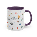Banff Lake Louise Christmas Mug | Watercolor Travel Souvenir | Holiday Gift | Accent Ceramic Coffee Cup 11oz 15oz