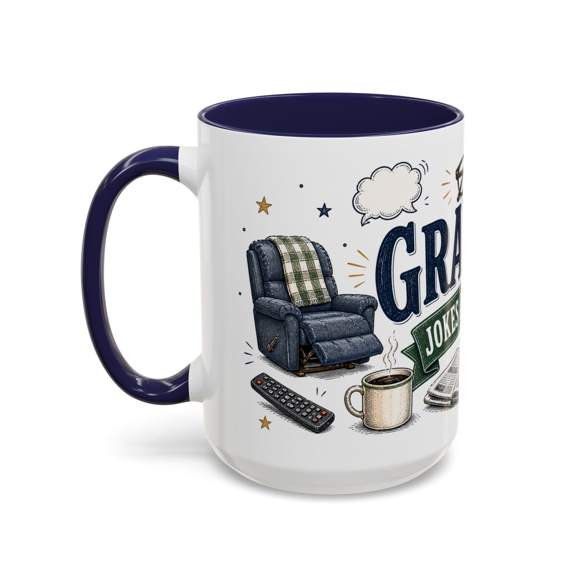 Grandpa's Jokes Are Legendary Coffee Mug | Funny Gift From Grandkids | Accent Ceramic 11oz 15oz