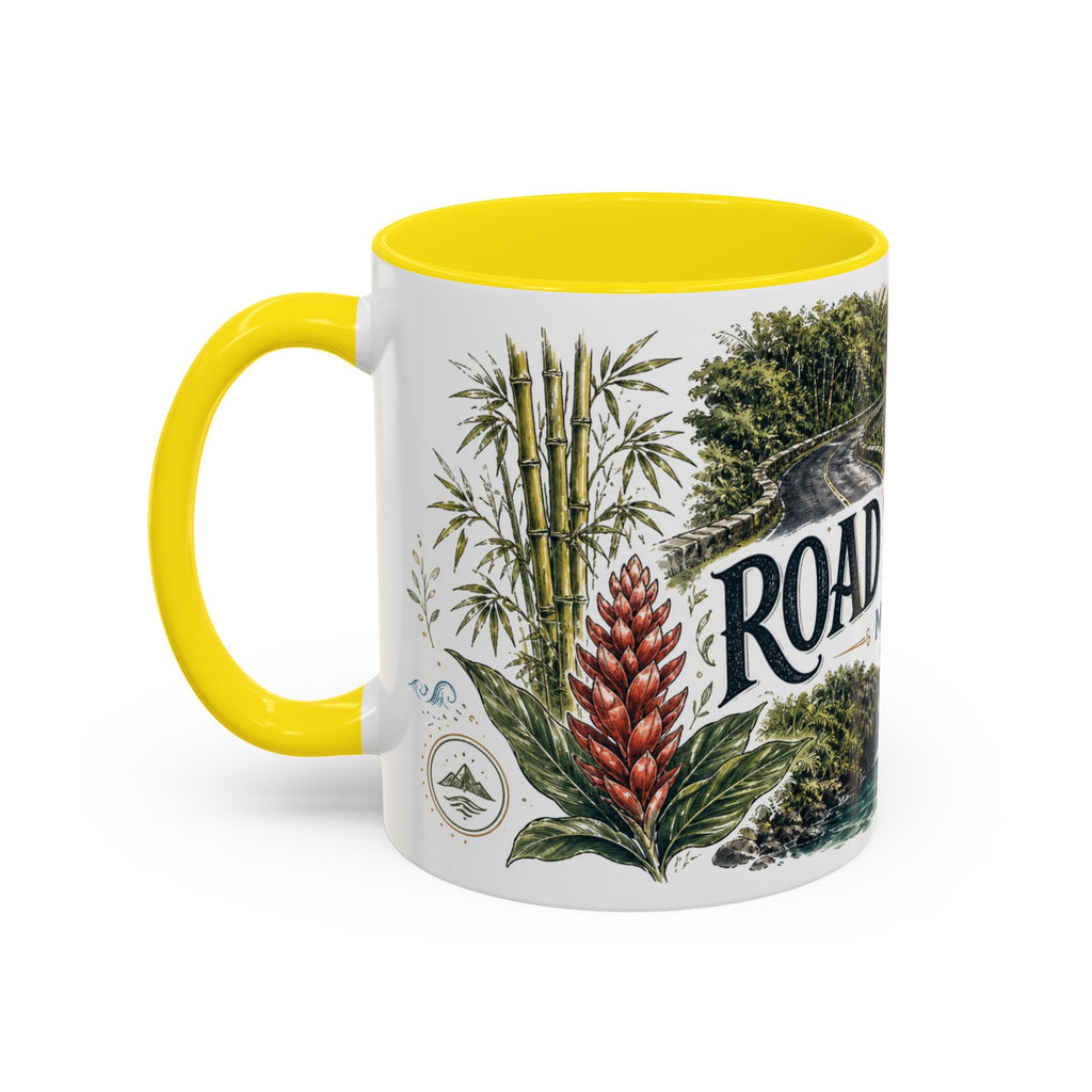 Road to Hana Mug, Maui Travel Souvenir, Bucket List Gift, Accent Ceramic Coffee Mug 11oz 15oz