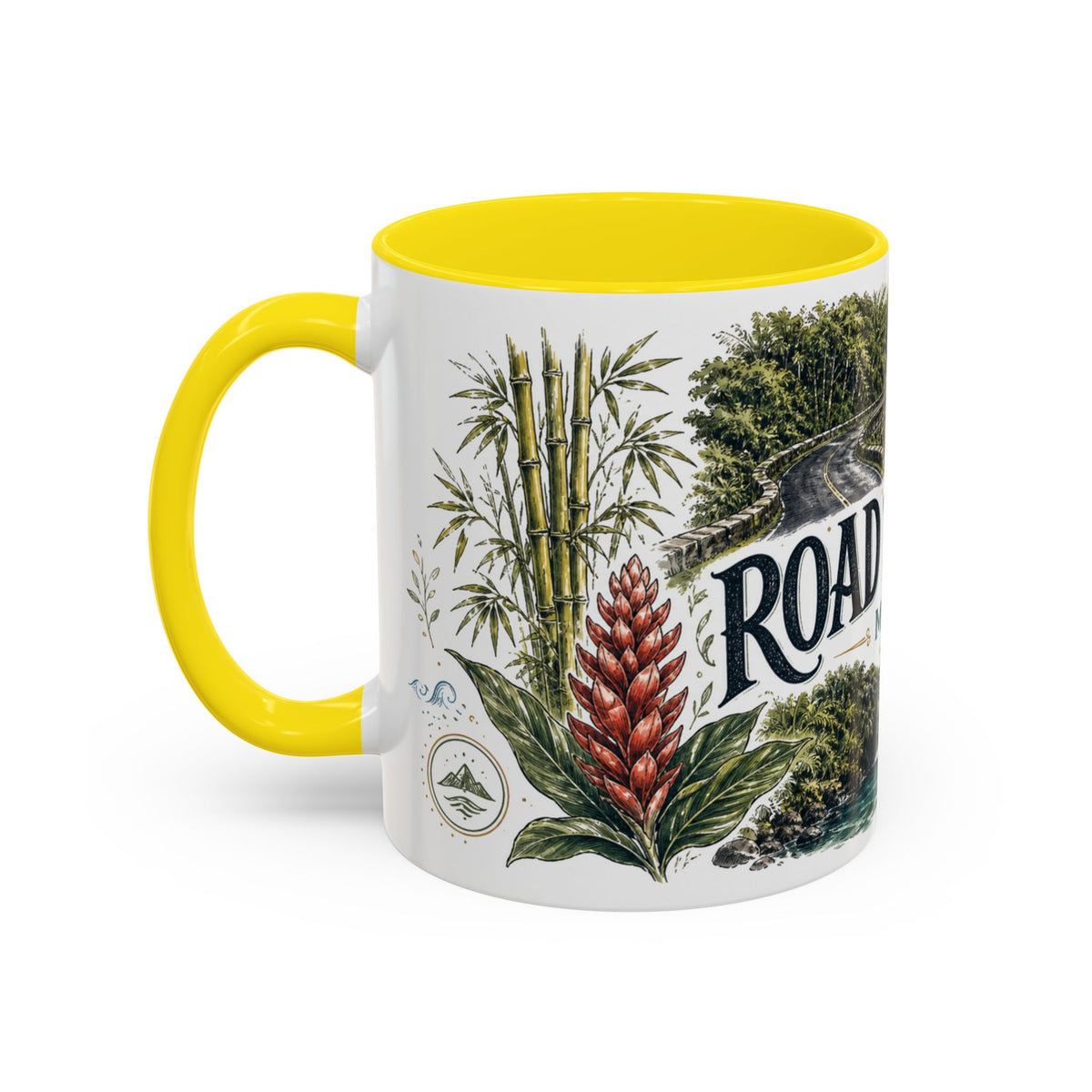 Road to Hana Mug, Maui Travel Souvenir, Bucket List Gift, Accent Ceramic Coffee Mug 11oz 15oz