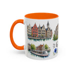 Ghent Illustrated Travel Mug | City Souvenir Accent Coffee Mug | 11oz 15oz Ceramic Cup