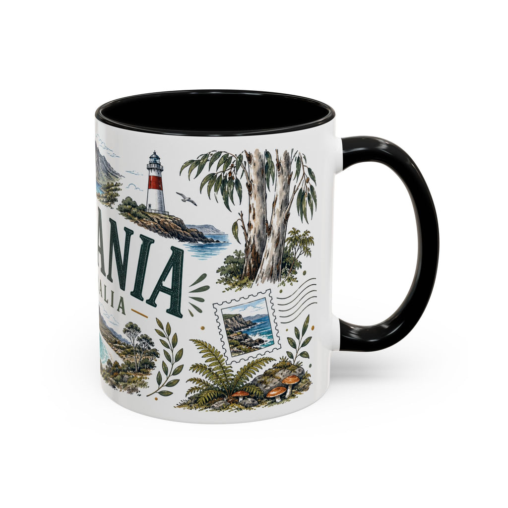 Tasmania Coffee Mug | Travel Destination Souvenir Gift | Accent Color Ceramic 11oz 15oz