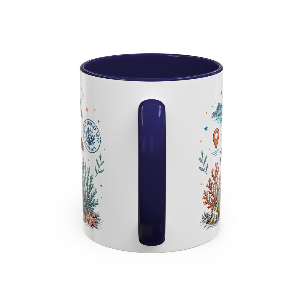 Great Barrier Reef Coffee Mug | Travel Destination Souvenir Gift | Accent Color Ceramic 11oz 15oz
