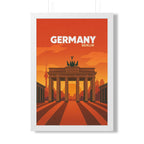 Berlin Germany Framed Poster | Vintage Travel Wall Art | Black Walnut White Frame | 16x24 20x30