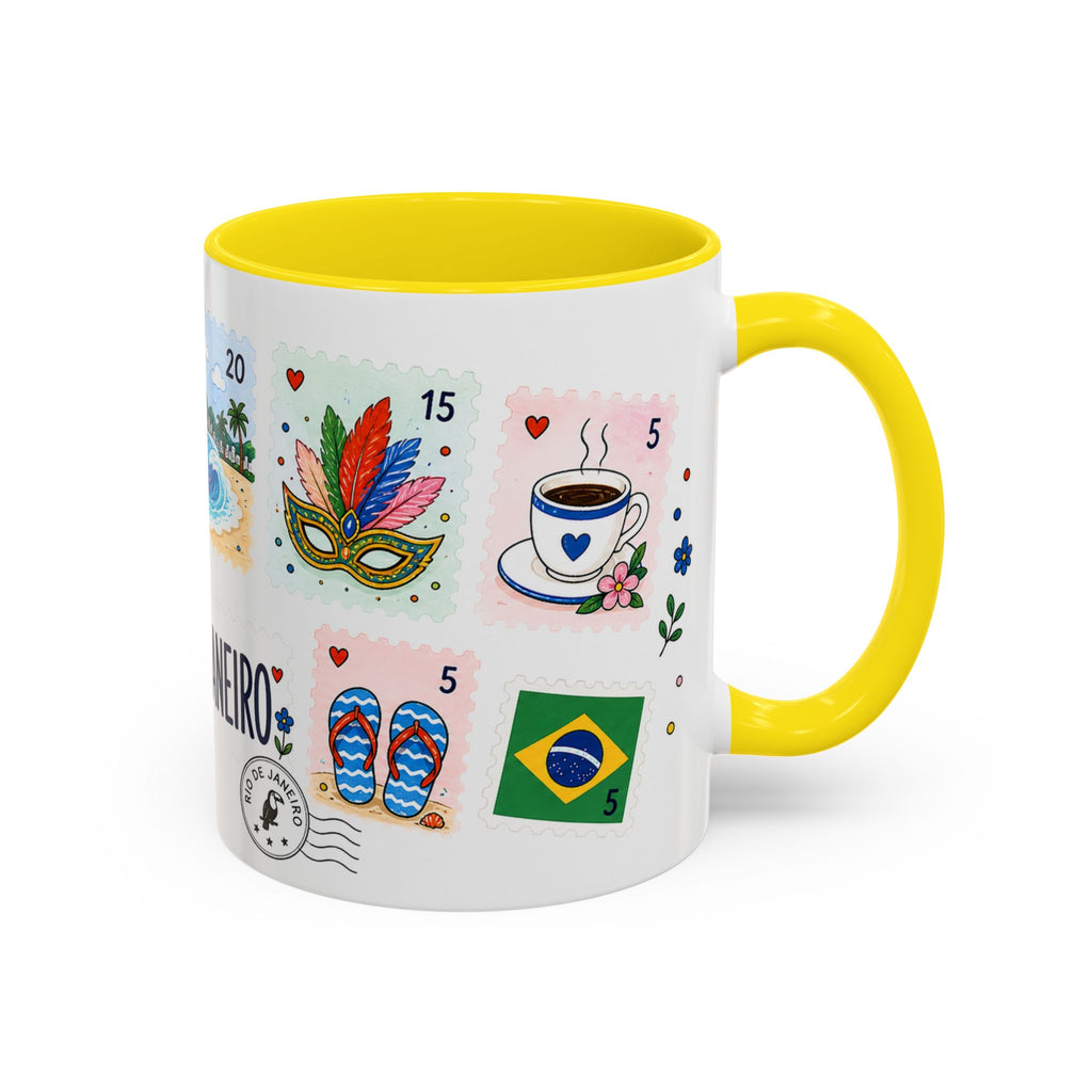 Rio de Janeiro Coffee Mug | Postage Stamp Collage Mug | Travel Souvenir Accent Cup 11oz 15oz