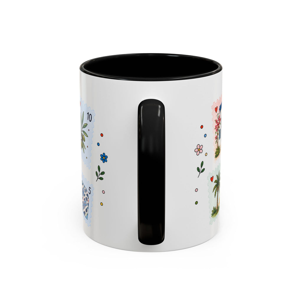 Tunis Coffee Mug | Postage Stamp Collage Mug | Travel Souvenir Accent Cup 11oz 15oz