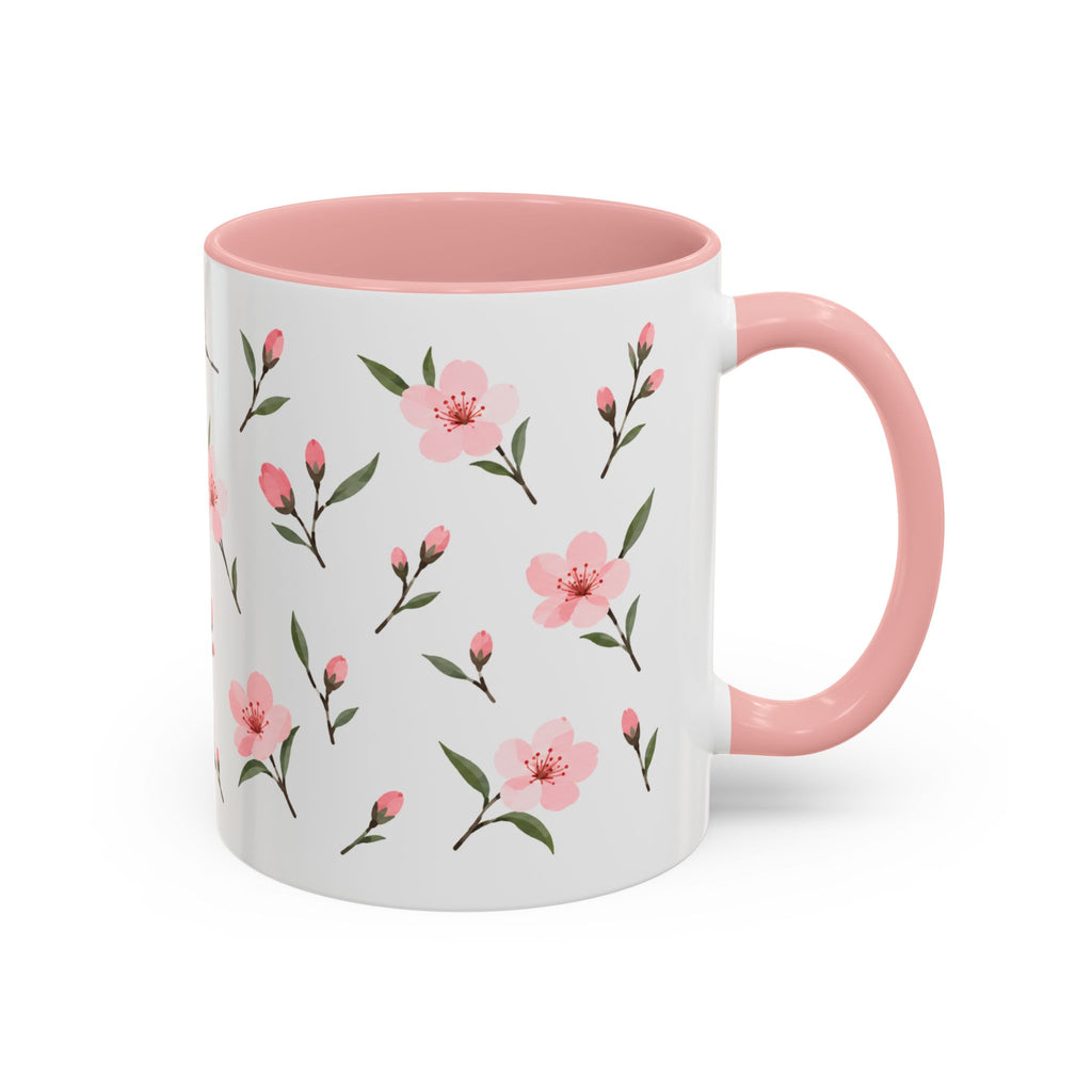 Delaware Peach Blossom Mug, State Flower Floral Coffee Cup, 11oz Botanical Gift