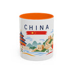 China Coffee Mug | Travel Souvenir Accent Mug | Country Gift Ceramic Cup 11oz 15oz