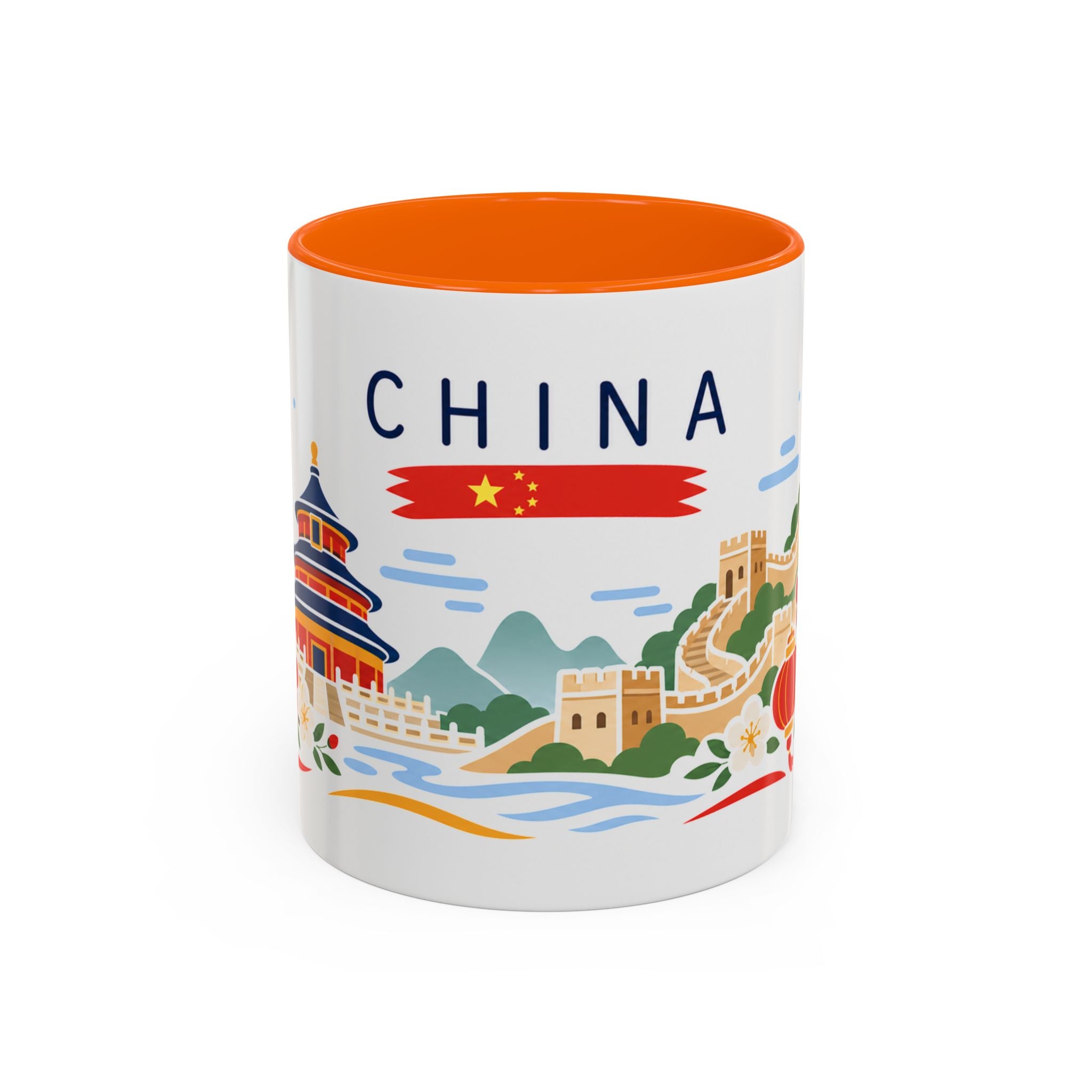 China Coffee Mug | Travel Souvenir Accent Mug | Country Gift Ceramic Cup 11oz 15oz