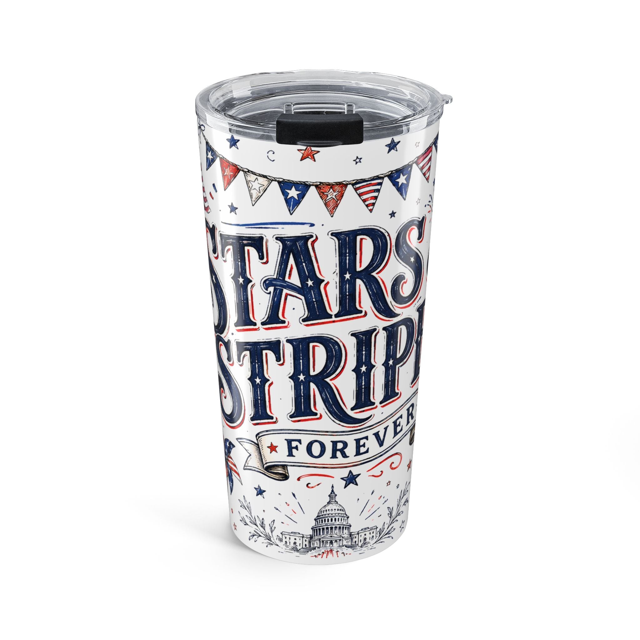 Stars and Stripes Forever 20oz Tumbler | Patriotic 4th of July Gift | Insulated Stainless Steel Travel Cup