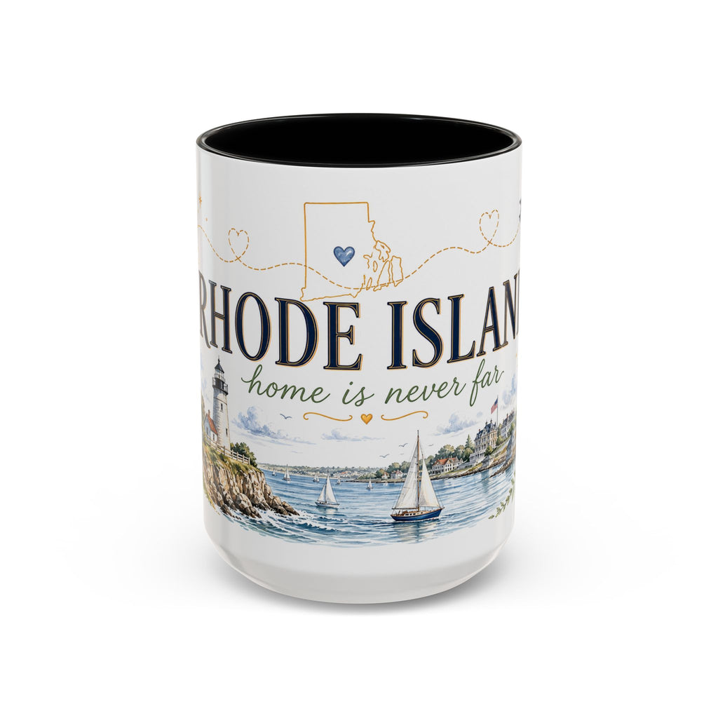 Rhode Island State Map Mug | Botanical Seaside Accent Cup (11oz or 15oz)