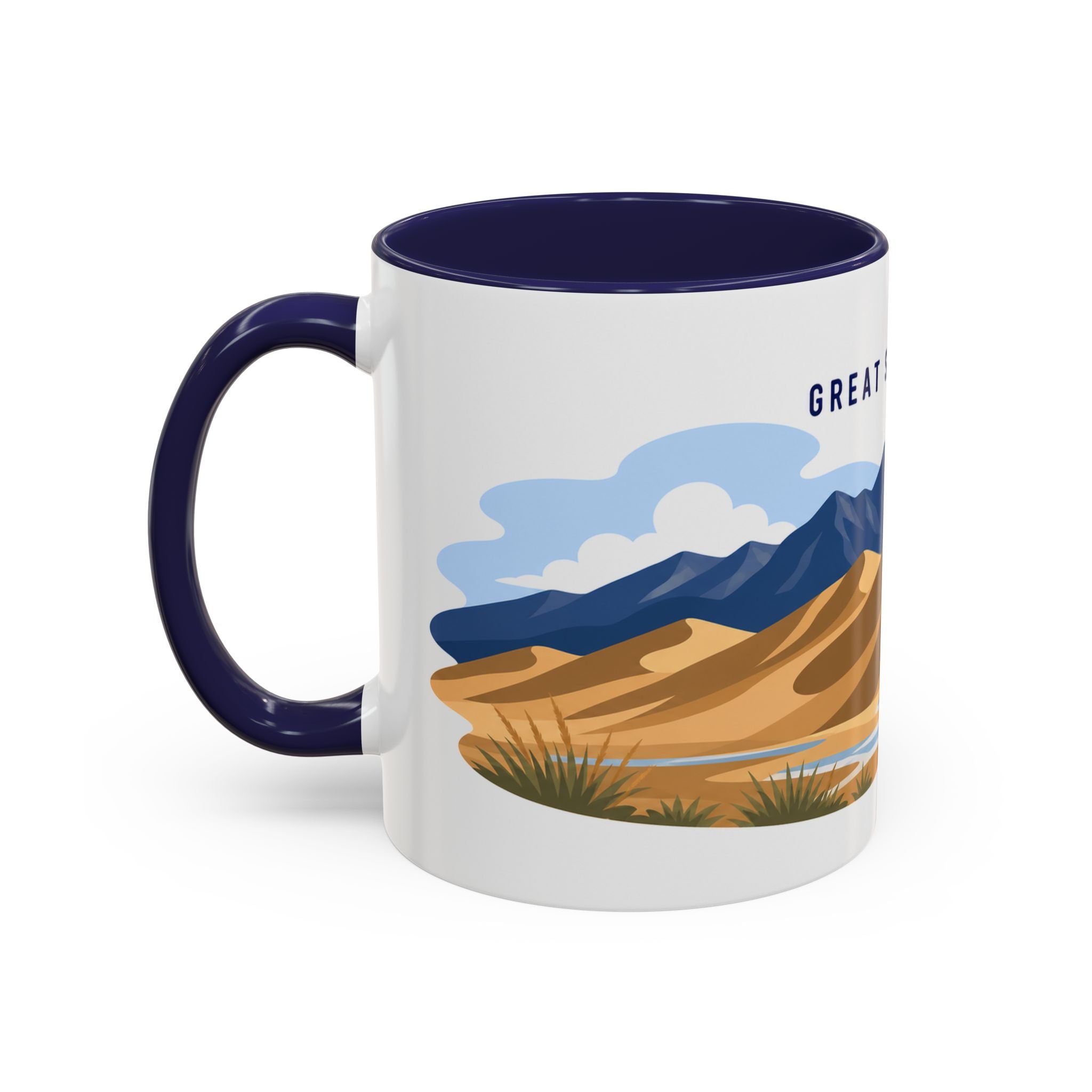 Great Sand Dunes National Park Coffee Mug | Solid Color Block Park Souvenir | 11oz 15oz Accent Mug