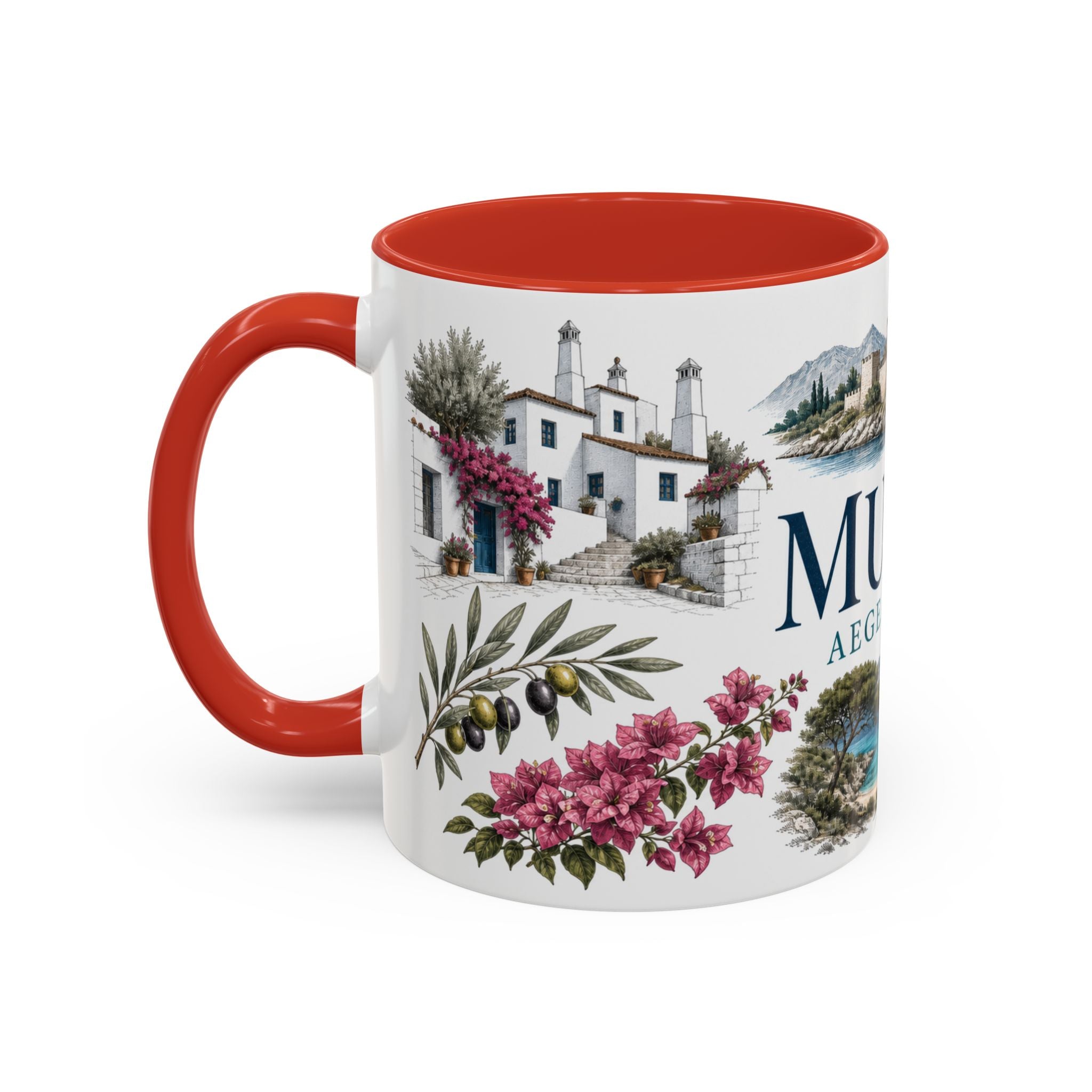 Mugla Coffee Mug | Turkey Travel Souvenir | Vintage Illustrated City Gift | 11 oz 15 oz Accent Mug