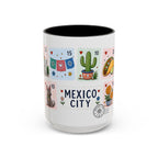 Mexico City Coffee Mug | Postage Stamp Collage Mug | Travel Souvenir Accent Cup 11oz 15oz