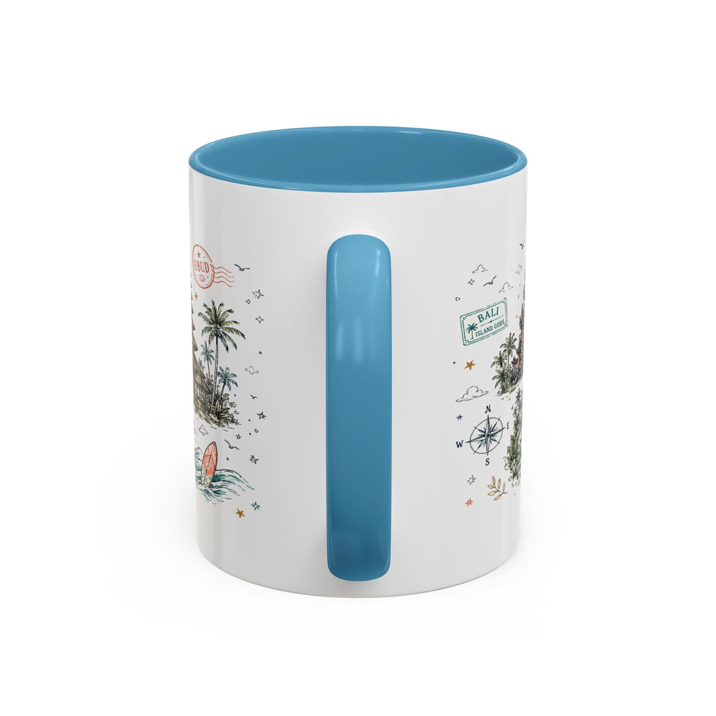 Bali Coffee Mug | Indonesia Souvenir Travel Gift | Accent Color Ceramic 11oz 15oz