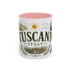 Tuscany Coffee Mug | Travel Destination Souvenir Gift | Accent Color Ceramic 11oz 15oz