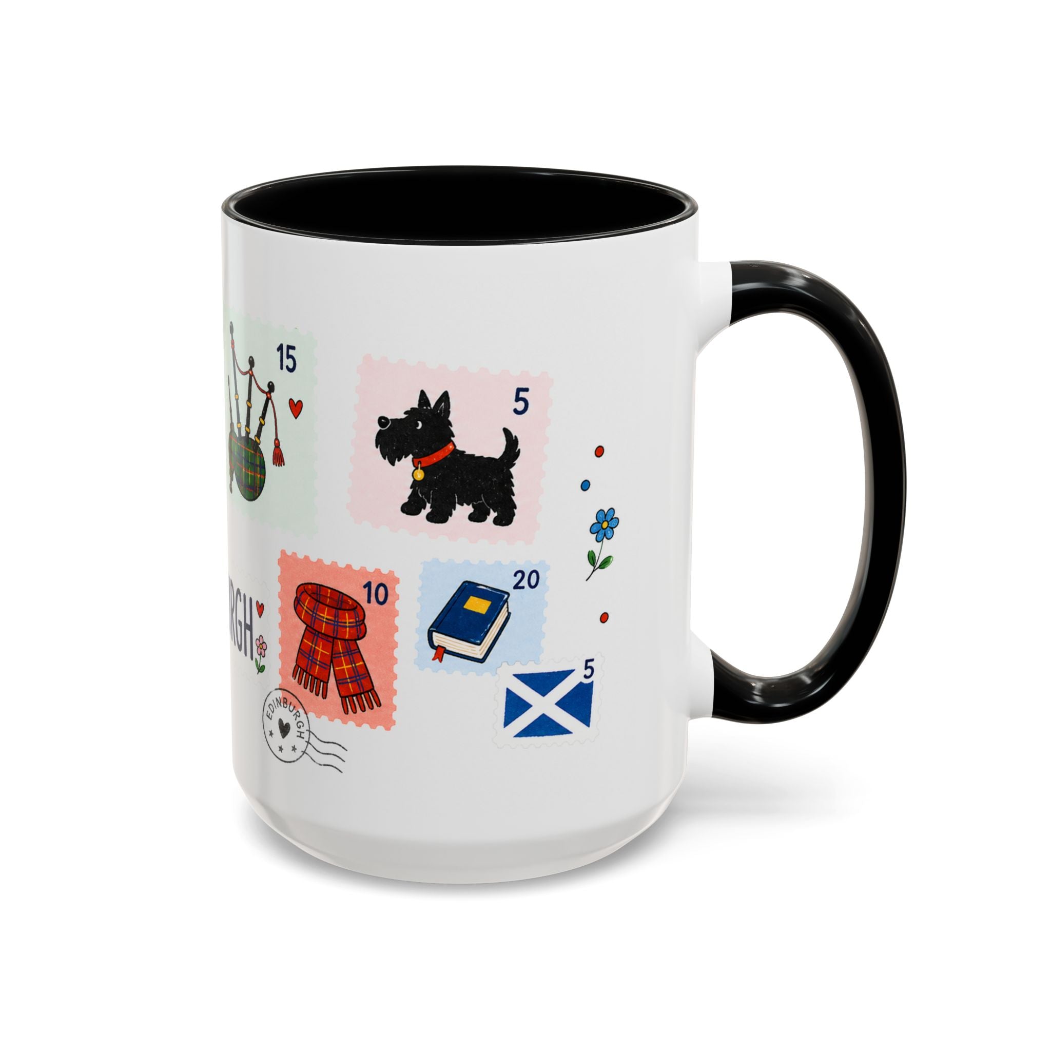 Edinburgh Coffee Mug | Postage Stamp Collage Mug | Travel Souvenir Accent Cup 11oz 15oz