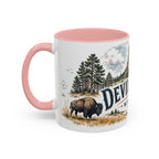 Devils Tower Mug, Wyoming Travel Souvenir, Bucket List Gift, Accent Ceramic Coffee Mug 11oz 15oz