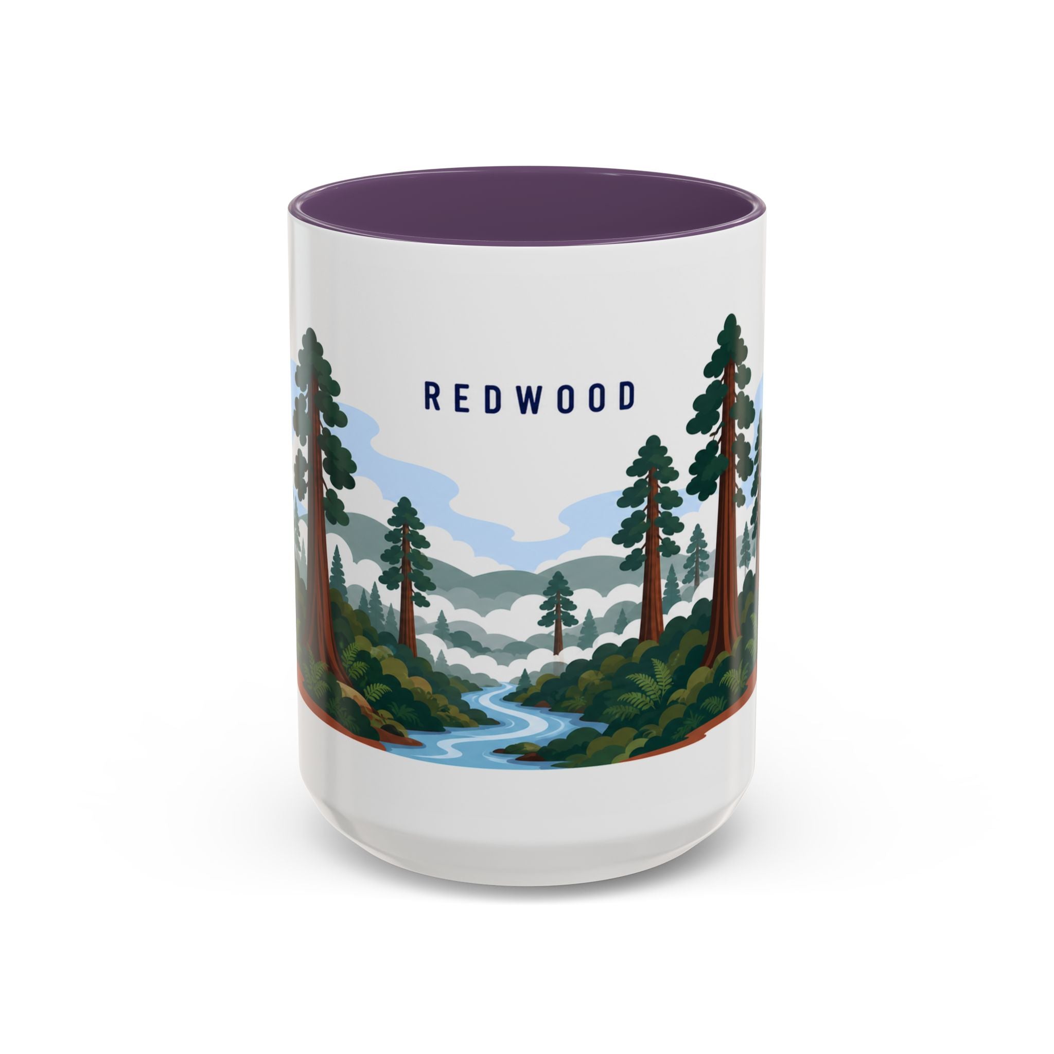 Redwood National Park Coffee Mug | Solid Color Block Park Souvenir | 11oz 15oz Accent Mug